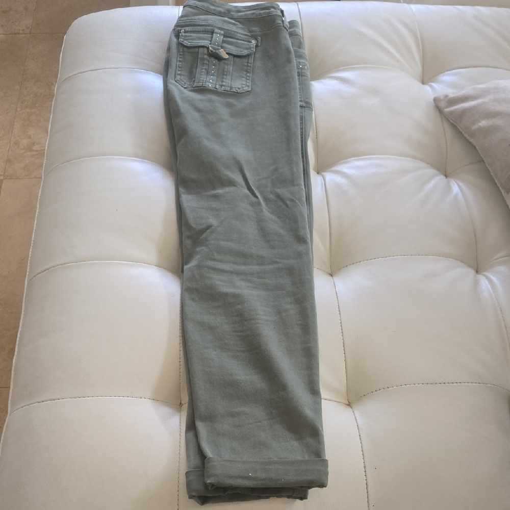 White House Black Market Slim Jeans in Sage Green